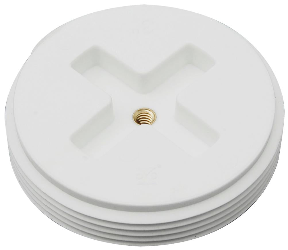 Sioux Chief 878-35 Slotted Countersunk Cleanout Flush Plug With Insert, For Use With 842-9 Series Fitting Socket Ring, Polypropylene, White, Domestic
