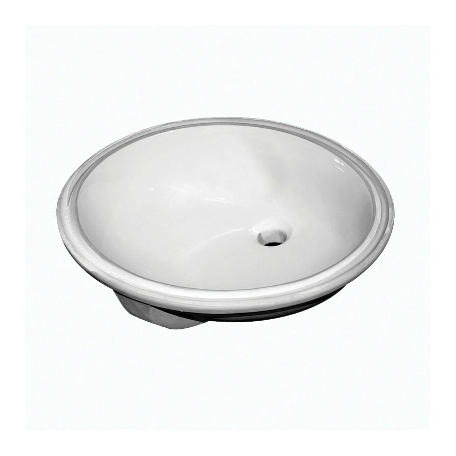 Sloan® 3873001 SS-3001 Lavatory Sink With Front Overflow, Oval Shape, 19-1/2 in W x 16-1/2 in D x 7-1/2 in H, Undermount Mount, Vitreous China, White, Import