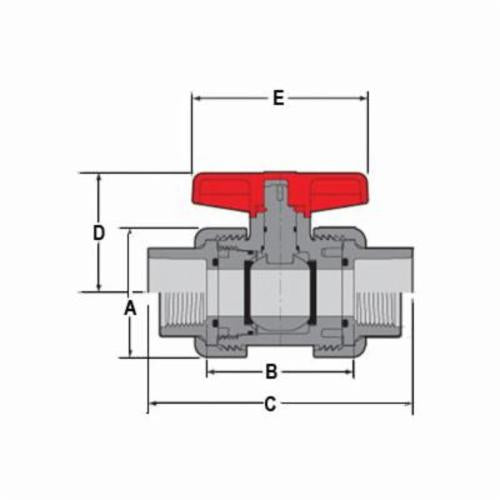 True Union 2000 - 1" Standard Ball Valve - PVC