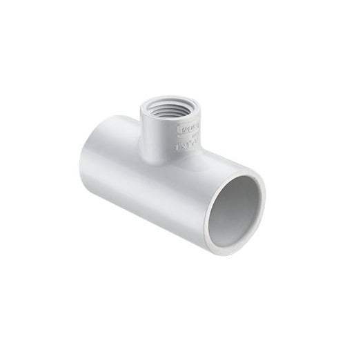 2-1/2 x 2-1/2 x 2" Tee - PVC - Socket x Socket x FNPT