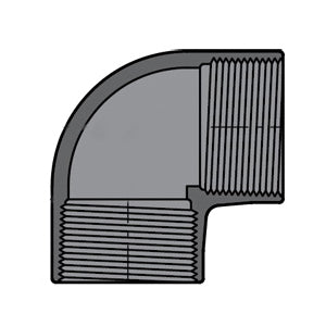 2-1/2" PVC 90° Elbow - FNPT