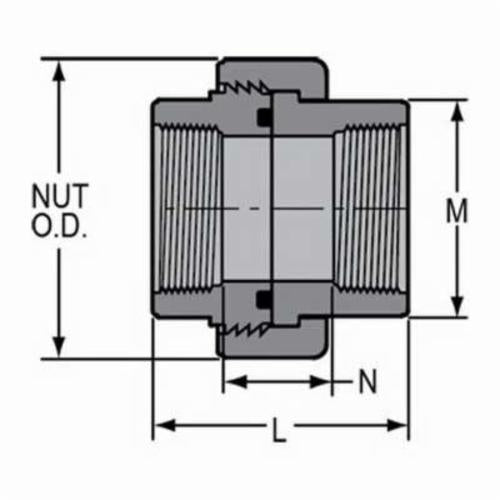 Spears® 858-040C 2000 Union, 4 in, FNPT, SCH 80/XH, CPVC, FKM O-Ring Seal, Domestic