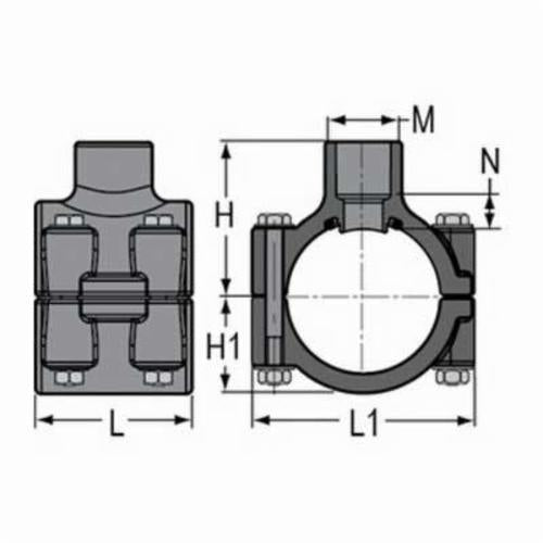 8 x 4" Clamp-On Pipe Saddle - SCH 80/Xh