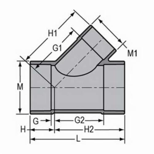 Spears® 875-530C Reducing Wye, Wye, 6 x 6 x 3 in Nominal, Socket End Style, SCH 80/XH, CPVC, Domestic