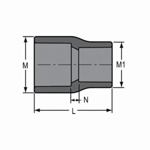 1 x 3/4" Reducing Coupling - PVC - Socket