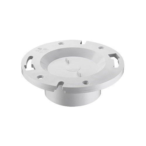 Spears® P815KO-040 Molded DWV Flush Closet Flange With Knockout, 7-1/32 in OD, 3 or 4 in Pipe, PVC, Domestic