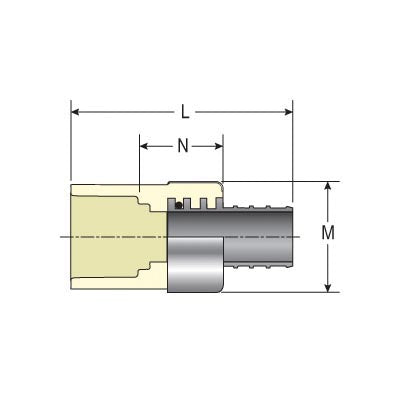 1/2" Transition Adapter - CPVC - CTS Socket x PEX Barb-Crimp
