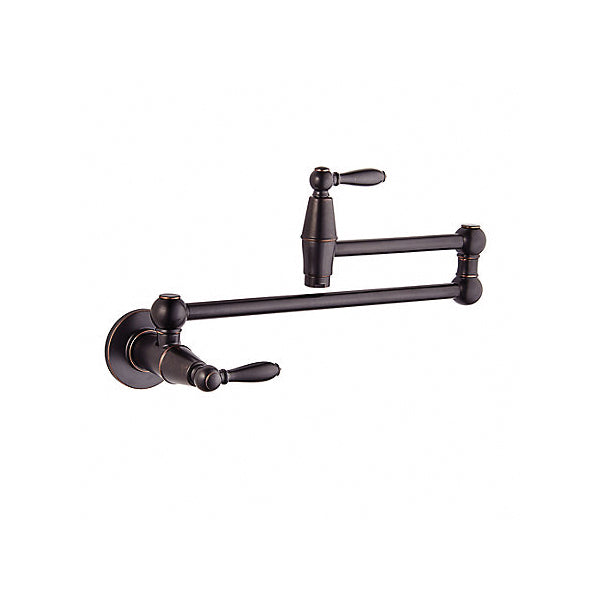Pfister® GT533-TDY Professional Grade Pot Filler Kitchen Faucet, Port Haven™, 3 gpm Flow Rate, 360 deg Swivel Spout, Tuscan Bronze, 2 Handles
