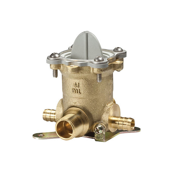 Pfister® JV8-310P 0X8 Pfirst Series™ Professional Grade PEX Ready Tub and Shower Rough-In Valve, 1/2 in PEX Inlet x 1/2 in Universal MNPT/IP/C Outlet, 60 psi, 5.5 gpm, Solid Brass Body