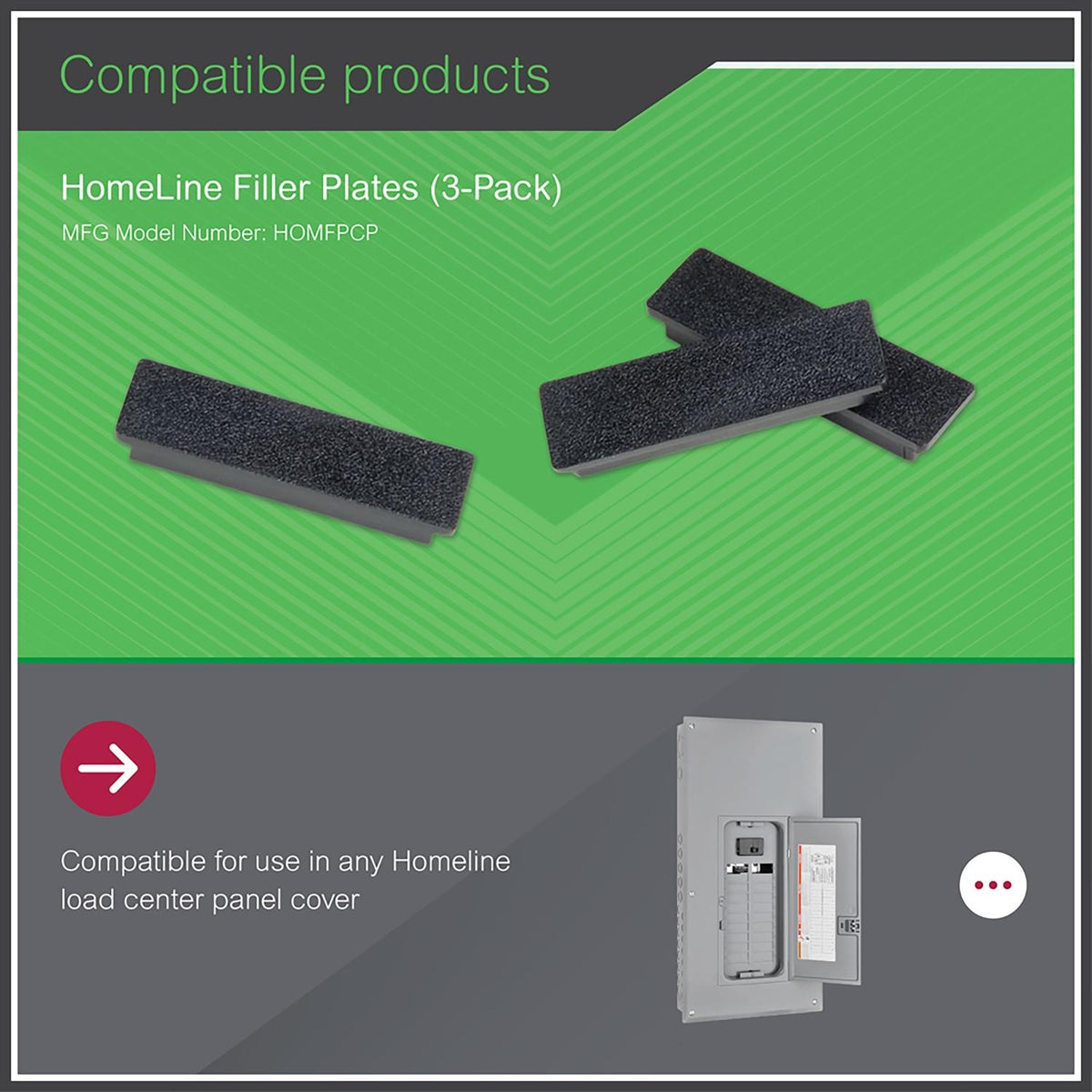 Filler Plate - 2.56" W - Plug-On