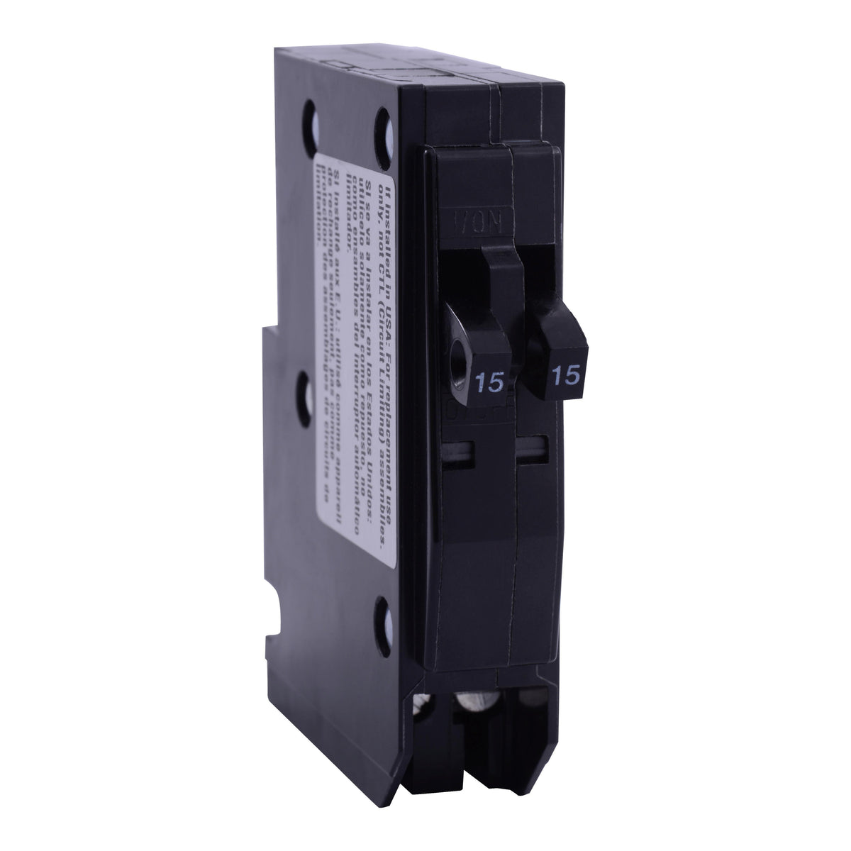 Square D™ QO1515CP Low Voltage Circuit Breaker, 15 A, 10 kA at 120/240 VAC Interrupt, 1 Poles