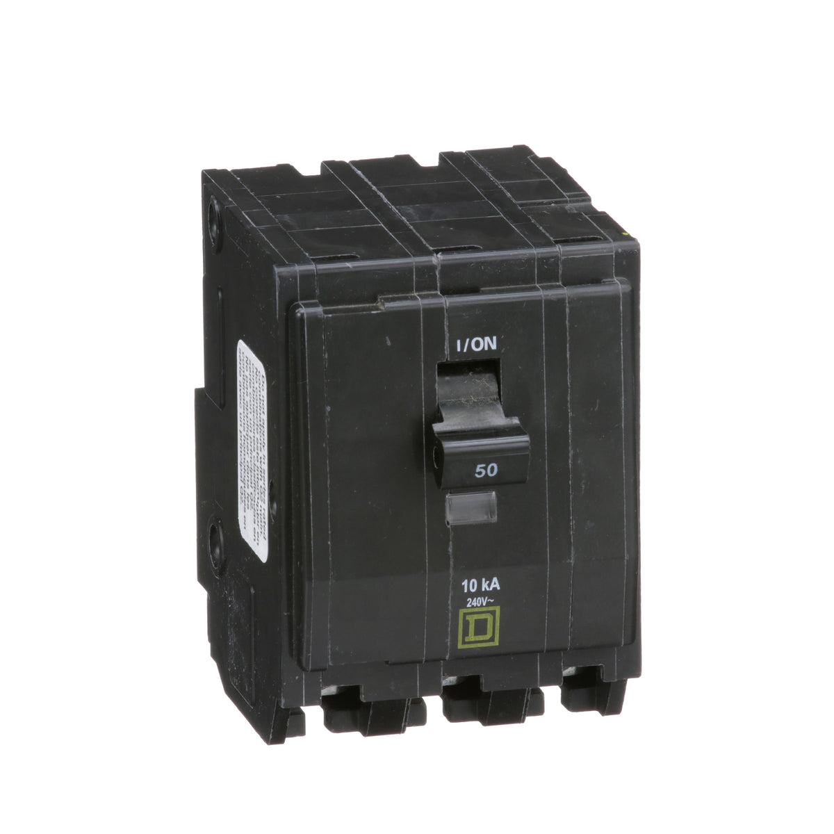 Square D™ QO350 Standard Miniature Circuit Breaker, 240 V AC, 50 A, 10 kA Interrupt, 3 Poles, Thermal Magnetic Trip