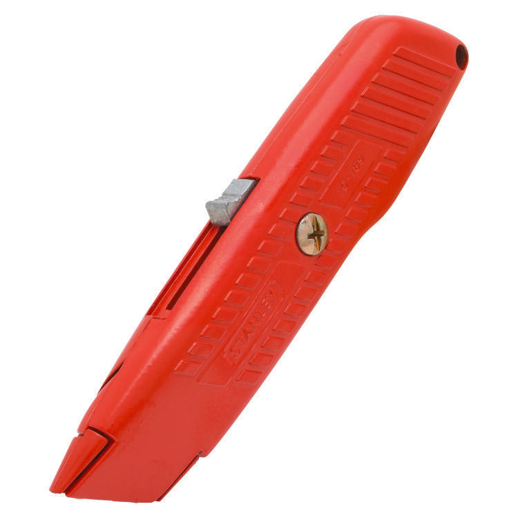 Stanley® 10-189C Safety Utility Knife, Spring Loaded/Self-Retracting Blade, 1 Blade Included, Steel Blade, 5-7/8 in OAL