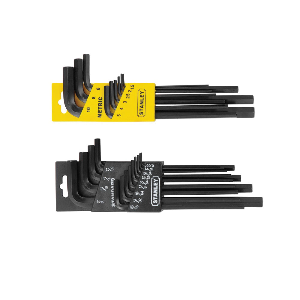Long Arm Hex Key Set - 22 Pieces - Steel