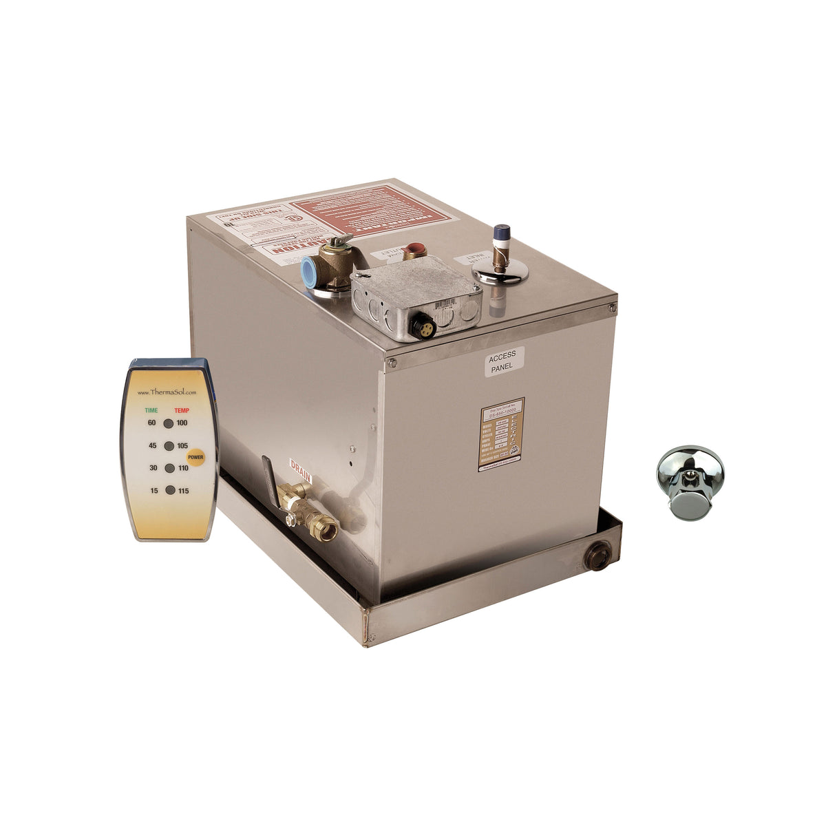 THERMASOL® DS-2-150 Day Spa™ 2-Room Steam Generator, 3/4 in NPT Steam Outlet, 3/8 in Compression Water Inlet, 208 to 240 V AC, 46 A