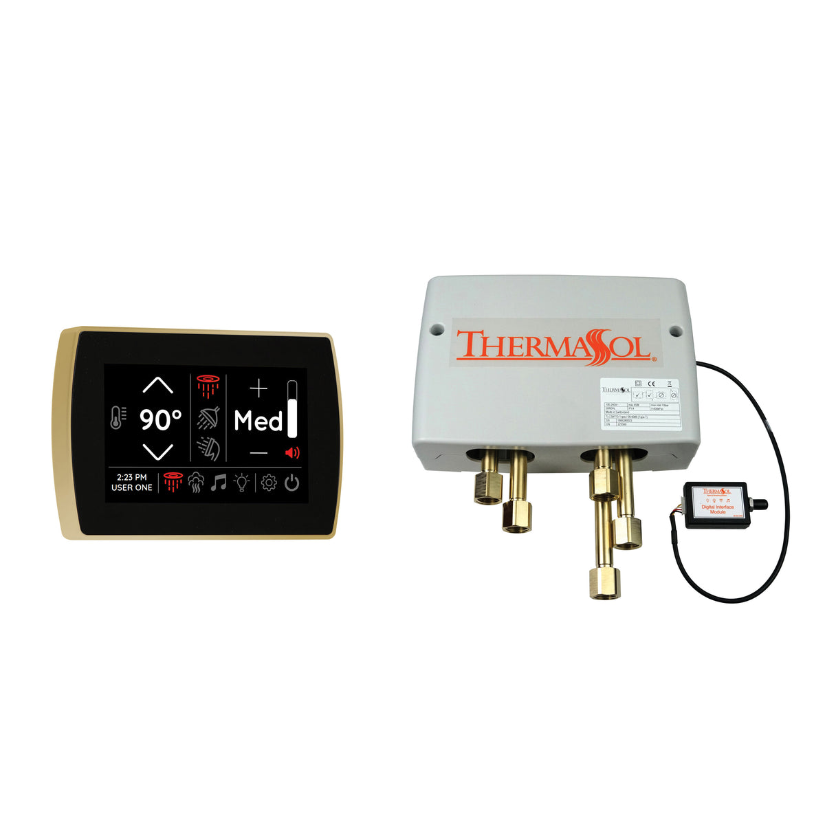 THERMASOL® DSP-SIGF-PB Digital Shower Package, 110 V AC 0.5 A Input/15 V DC 3 A Output, LCD Display, 5 in Display