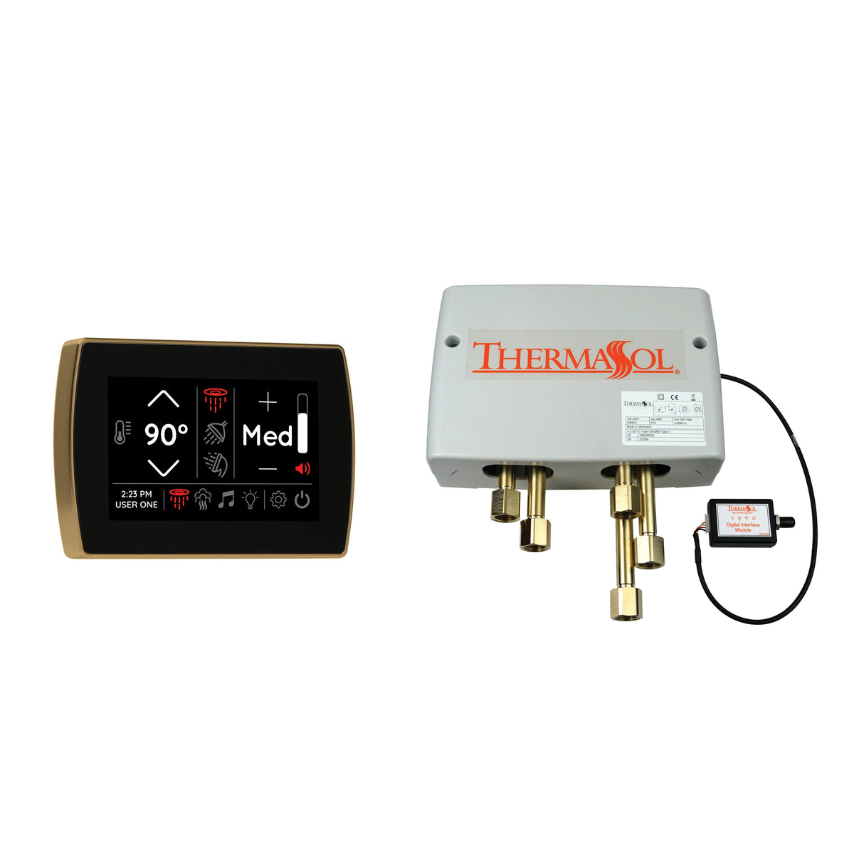 THERMASOL® DSP-SIGF-SB Digital Shower Package, 110 V AC 0.5 A Input/15 V DC 3 A Output, LCD Display, 5 in Display