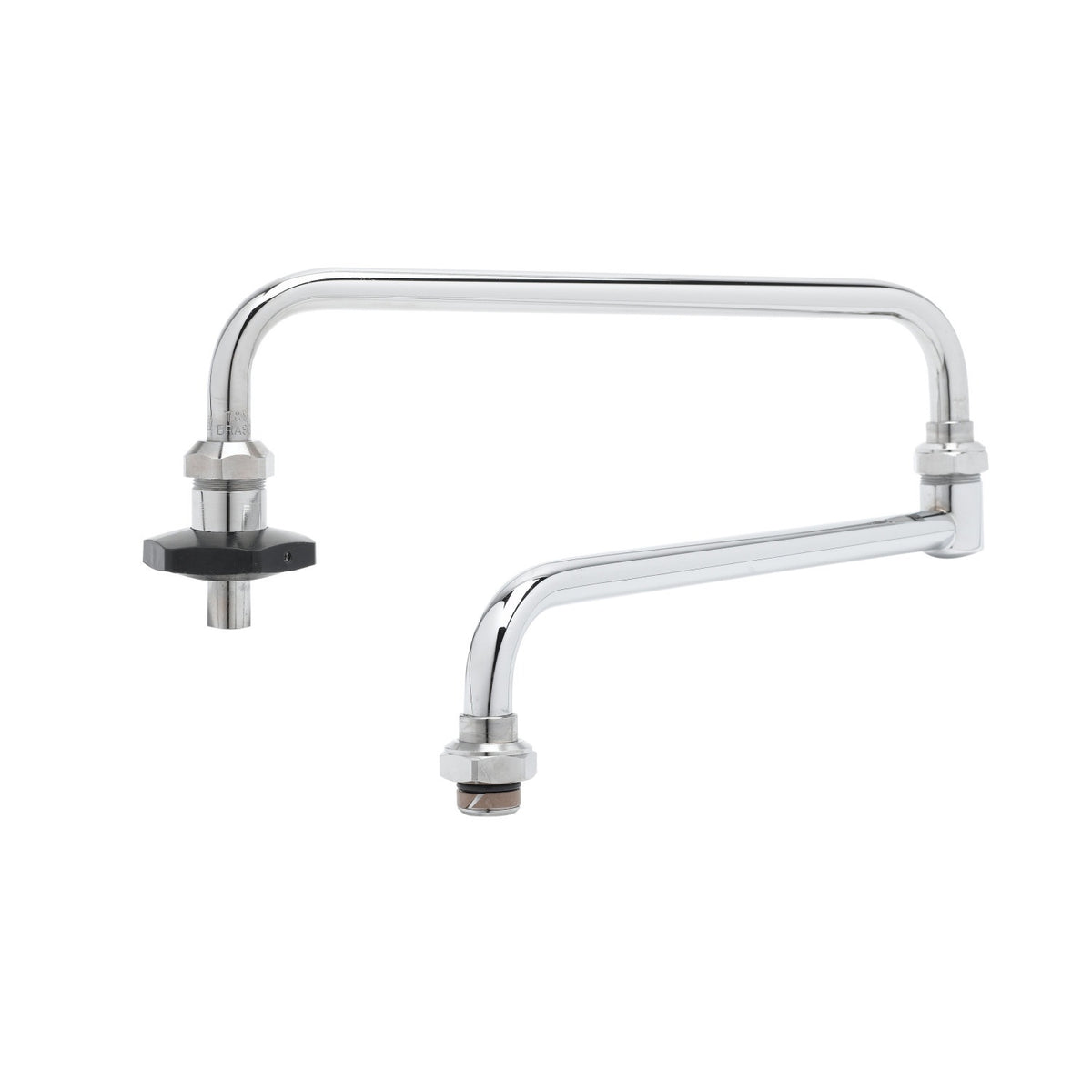 T & S 002872-40 Double Joint Swing Nozzle Assembly, 24 in, For Use With Any Standard Swivel Outlet Faucet, 13.2 gpm, Brass, Polished Chrome