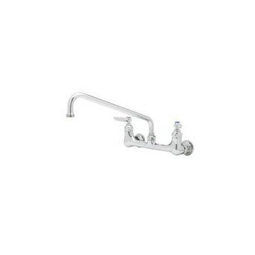 T & S B-0231 Double Pantry Manual Faucet, 23.09 gpm Flow Rate, 8 in Center, Tubular Spout, Polished Chrome