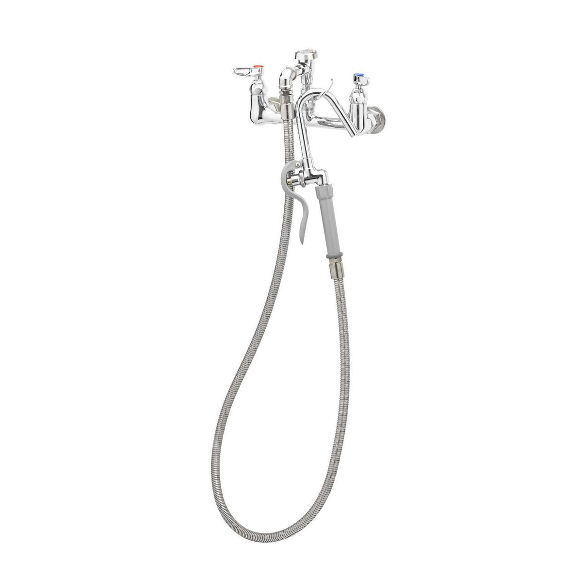 T & S B-0610 Pot Filler, 3.68 gpm Flow Rate, 8 in Center, Polished Chrome, 1 Handle, Domestic
