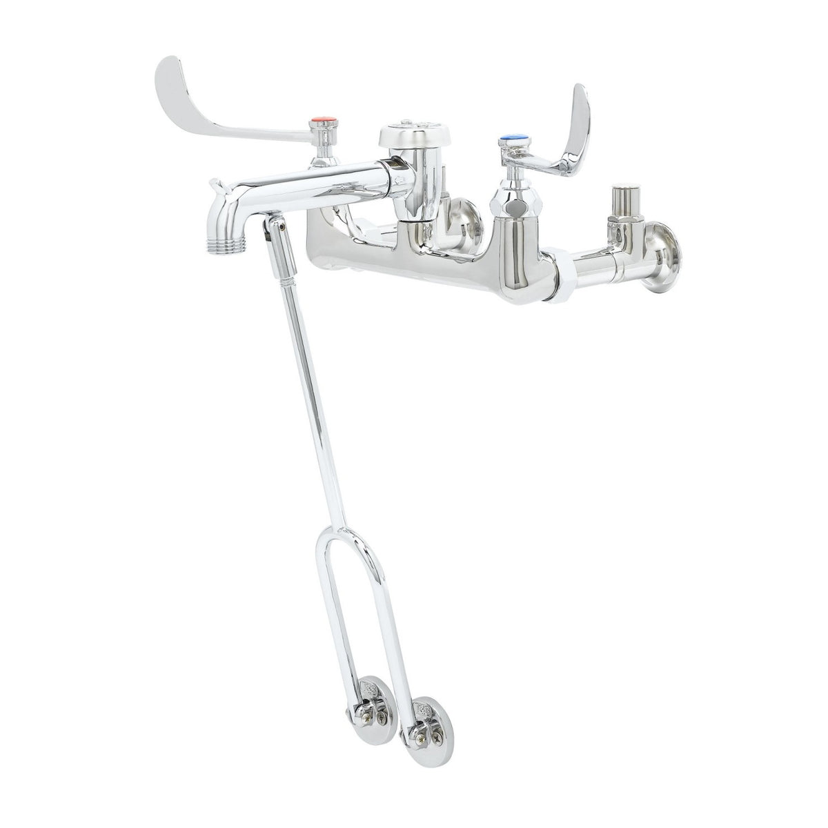 T & S B-0657 Service Sink/Mop Sink Faucet, Wall Mount, 8 in Center, 8.9 gpm Flow Rate, Polished Chrome