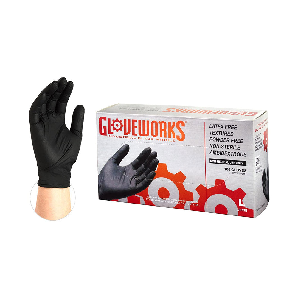 100CT LG BLK Nitr Glove
