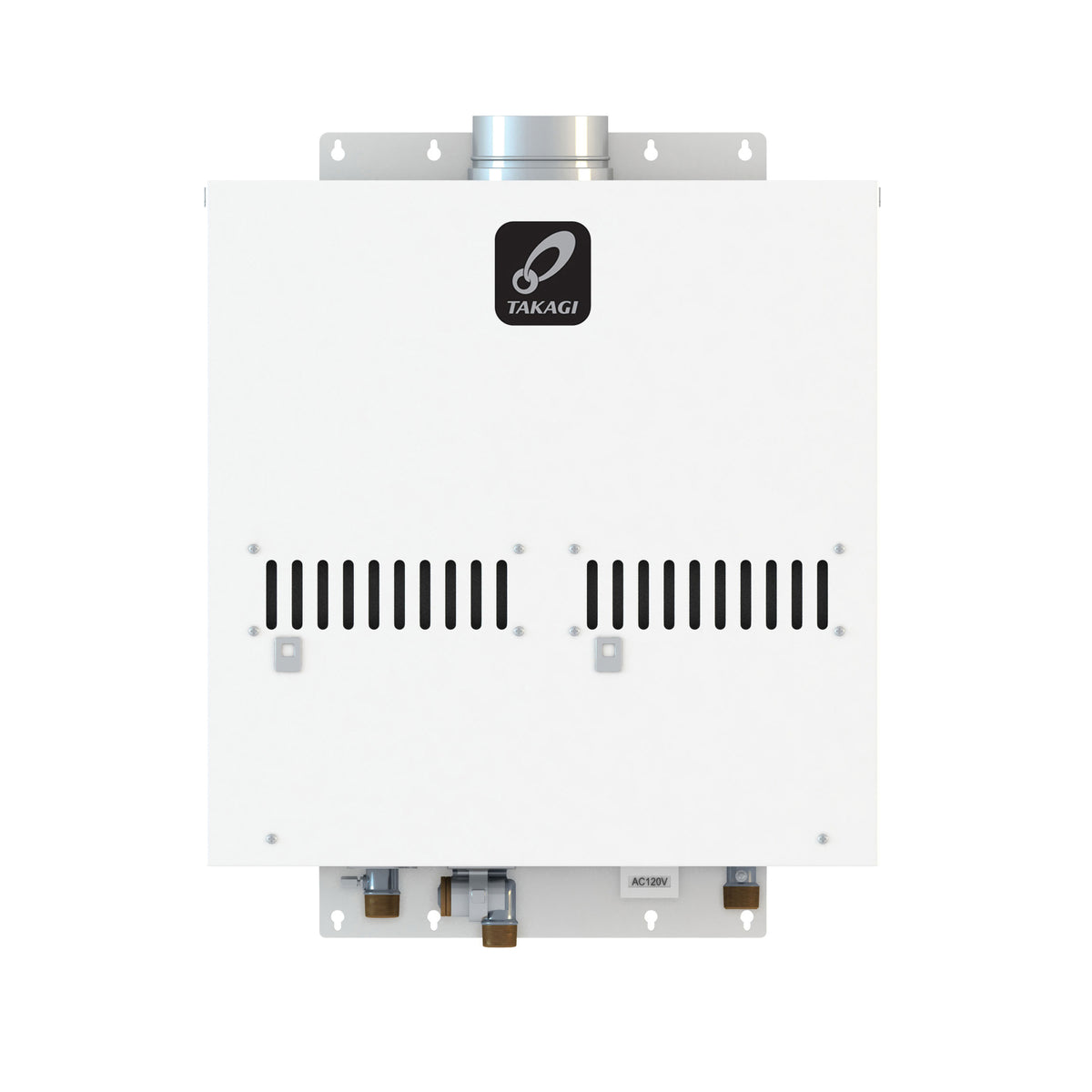 Takagi 100123352 M50 Tankless Water Heater, Natural Gas Fuel, 380000 Btu/hr Heating, Indoor/Outdoor: Indoor/Outdoor, Non-Condensing, 14.5 gpm Flow Rate, 5 in Vent, 0.8, Commercial