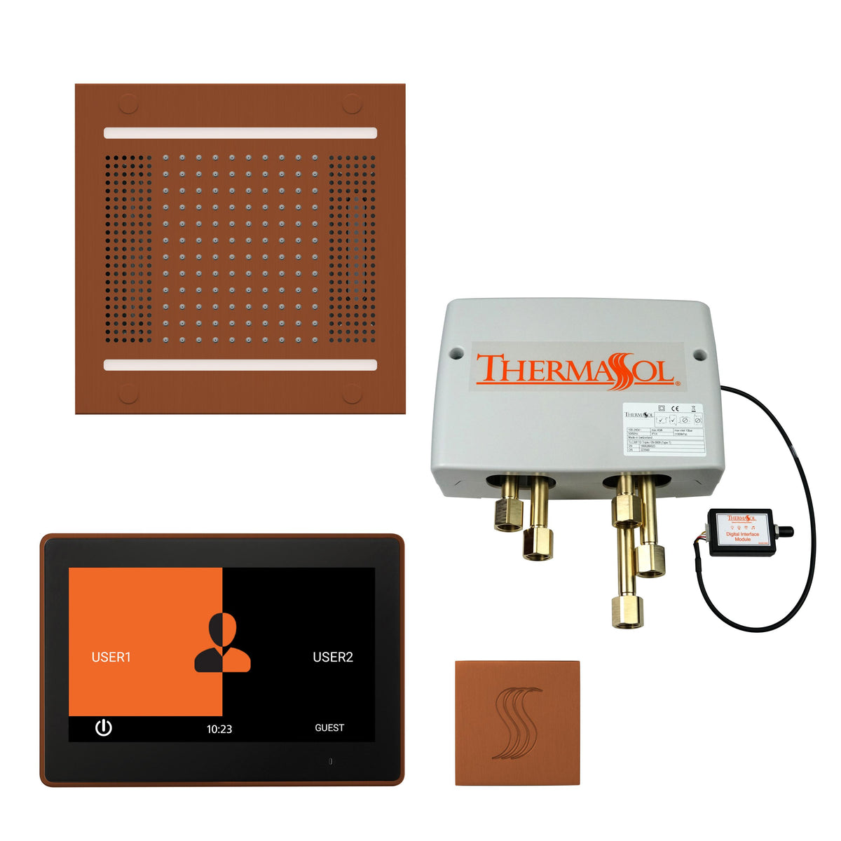Hydrovive - Modern Shower Kit - Antique Copper - LCD Display