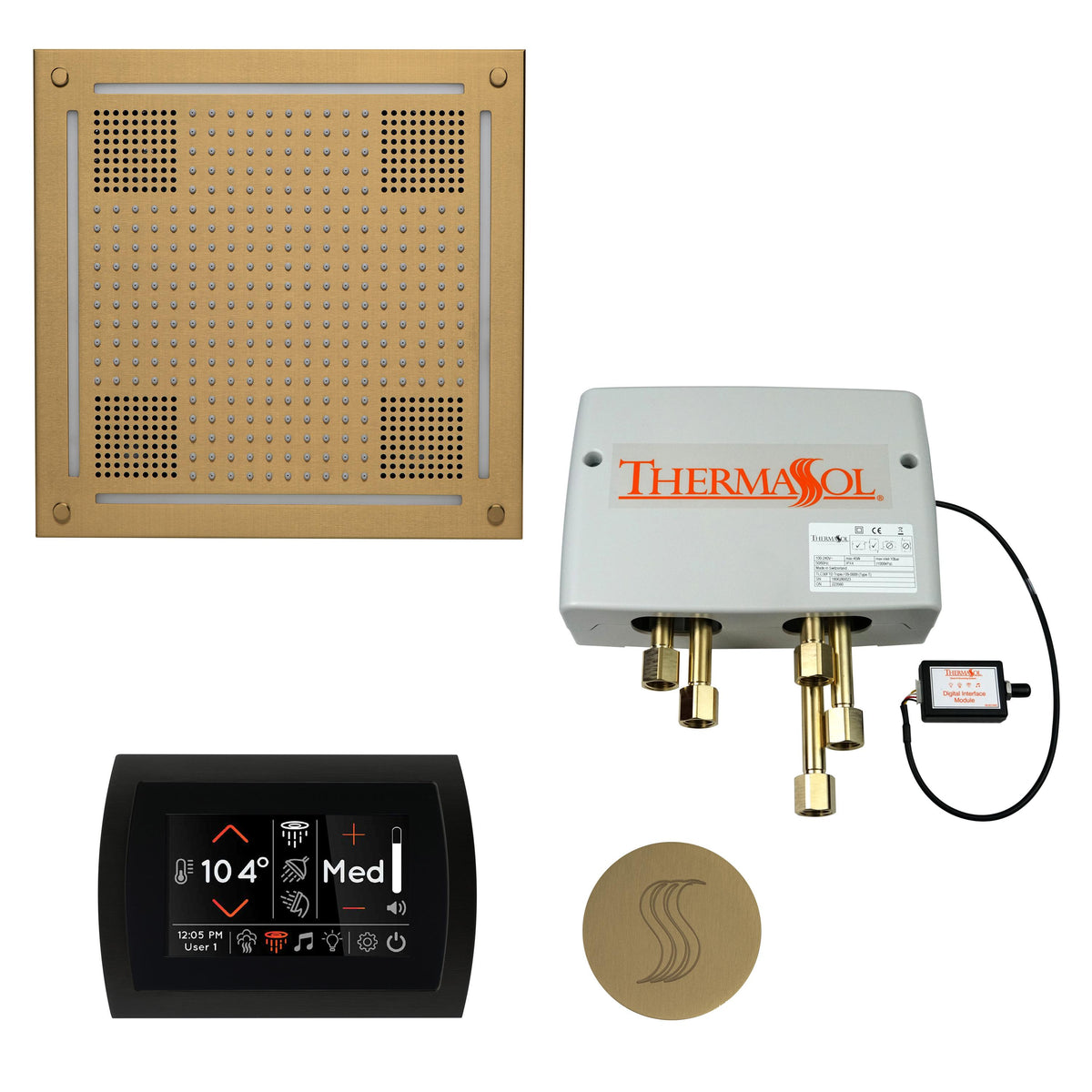 Hydrovive - Modern Shower Kit - Satin Brass