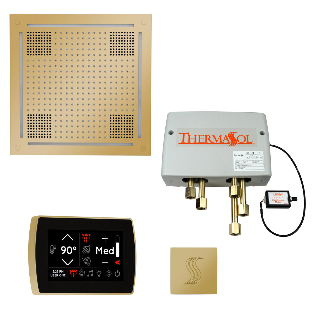 Hydrovive - Modern Shower Kit - Polished Brass