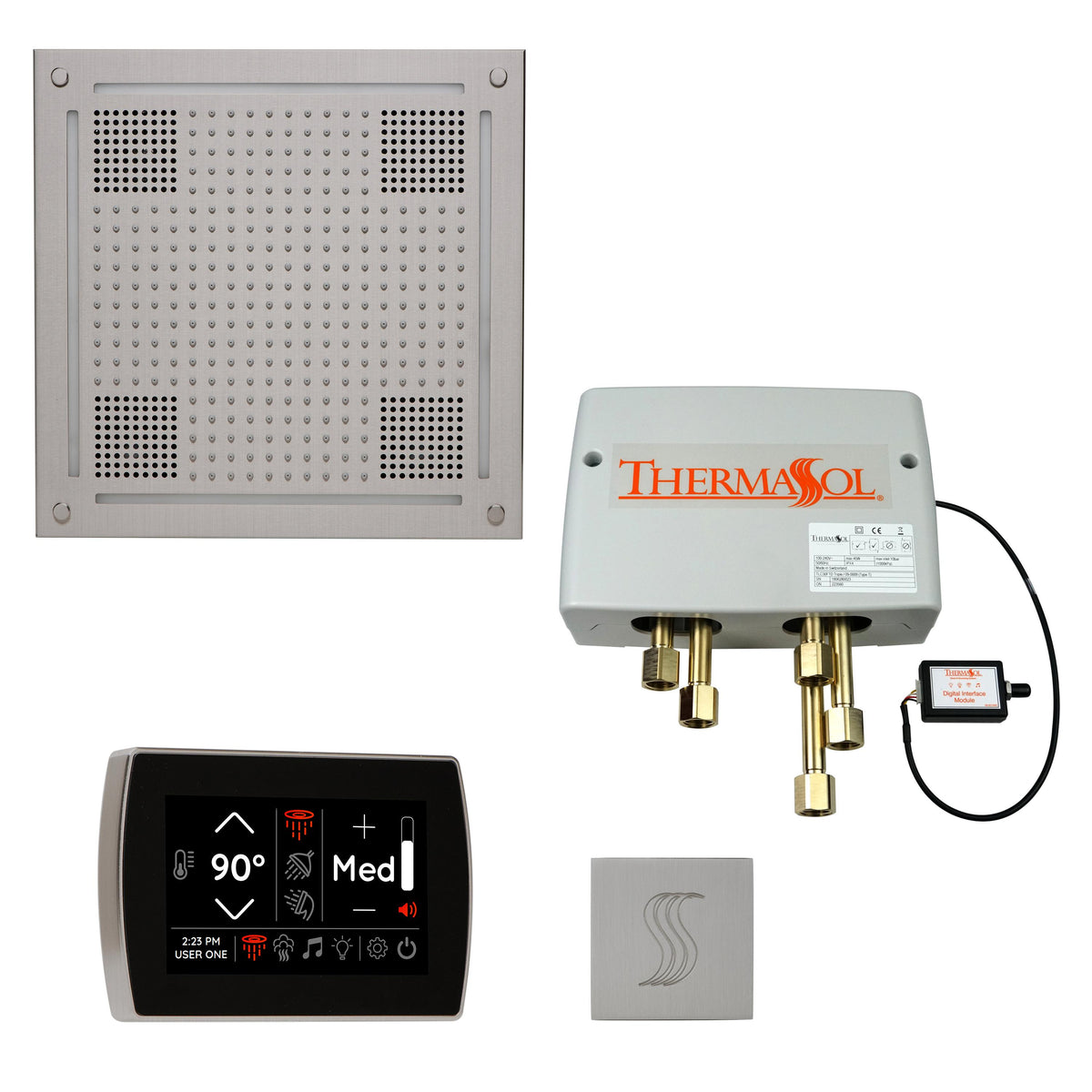 Hydrovive - Modern Shower Kit - Satin Chrome - Ceiling/Wall