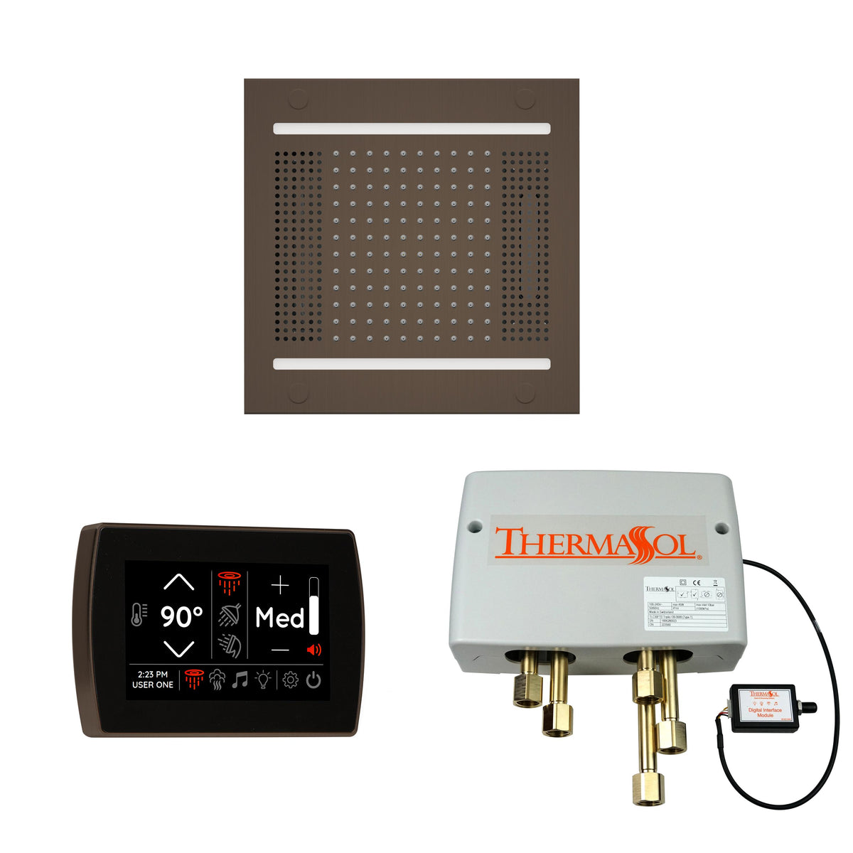 Hydrovive 14 - Shower Kit - Oil Rubbed Bronze - Square Panel