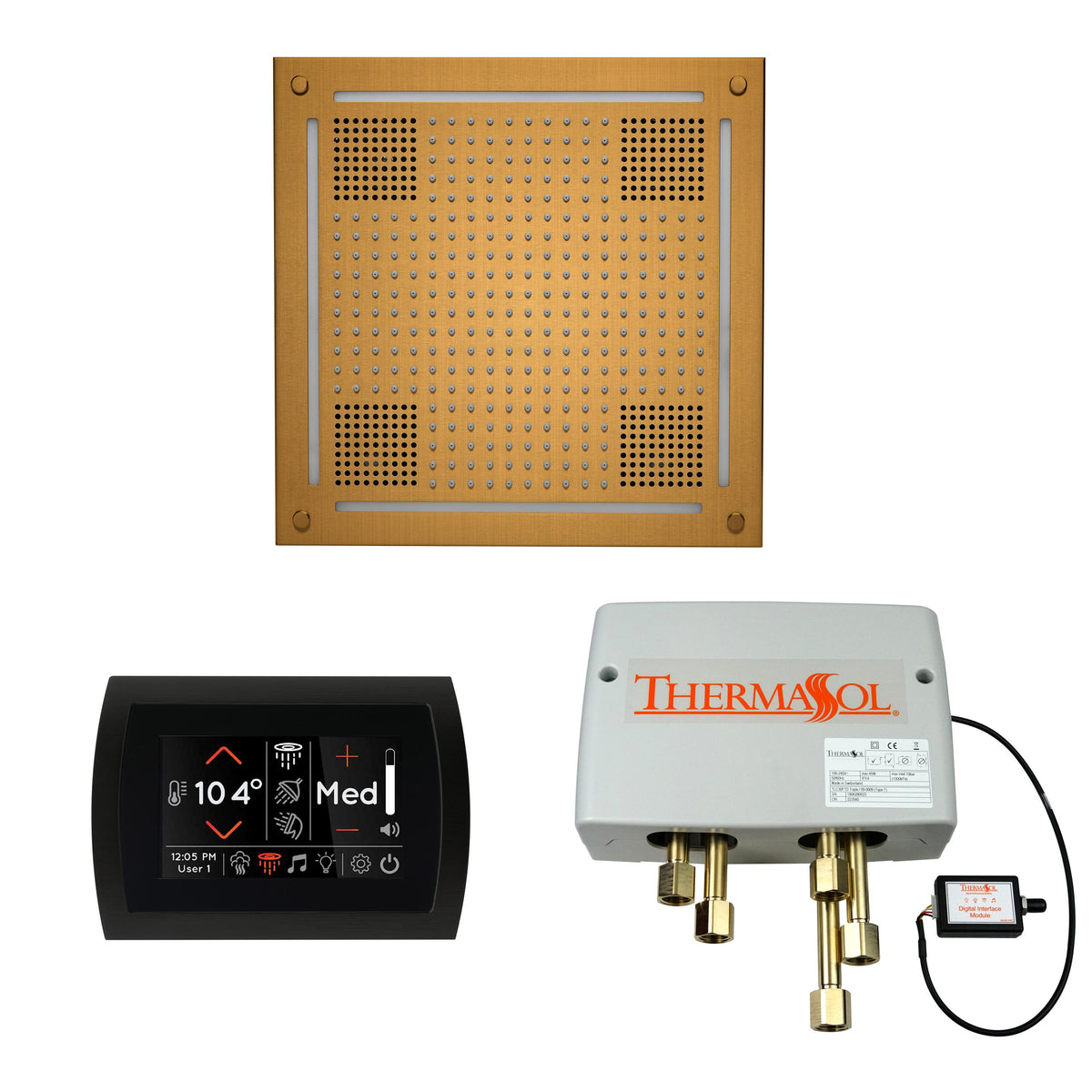 Hydrovive - Whspsr Modern Shower Kit - Antique Brass