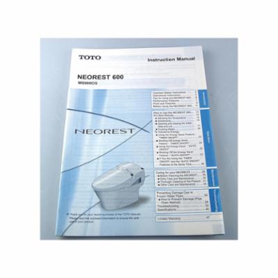 Toto® 0GU9001 Installation Manual, For Use With Neorest™ 600 MS990CG 12 in Modular Rough-In 1.6 gpf Elongated Toilet/Bidet