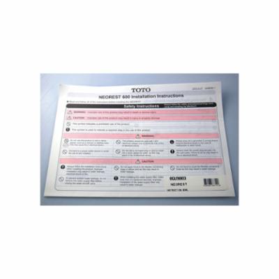Toto® 0GU9003 Installation Manual, For Use With Neorest™ Washlet® Toilet Unit