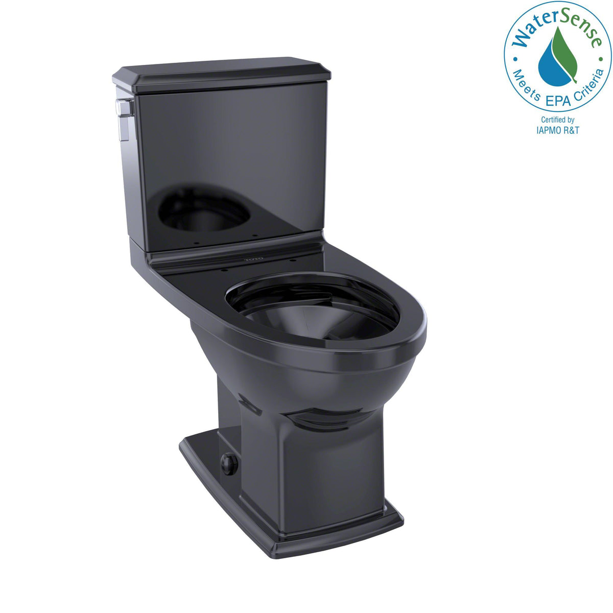 Toto® CST494CEMF#51 2-Piece Elegant Universal Height Toilet With Left-Hand Chrome Trip Lever, Elongated Bowl, 17-1/4 in H Rim, 12 in Rough-In, 0.9/1.28 gpf, Ebony, Import