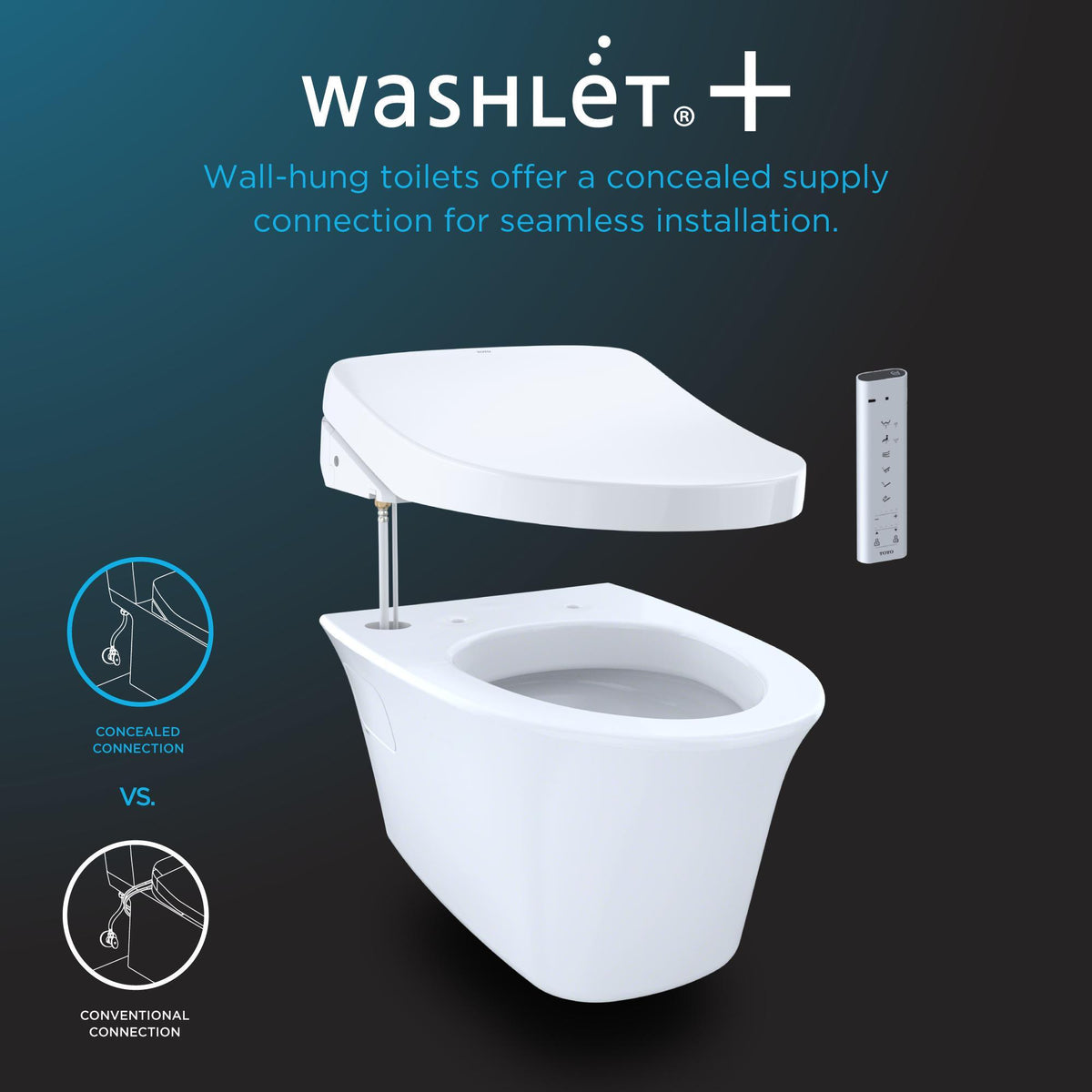 Toto® CWT4283074CMFG#MS Wall-Hung Toilet With CEFIONTECT™ Ceramic Glaze, T40 Washlet®+ EP, Elongated Bowl, 15 to 19 in H Rim, 0.9/1.28 gpf, Matte Silver, Import
