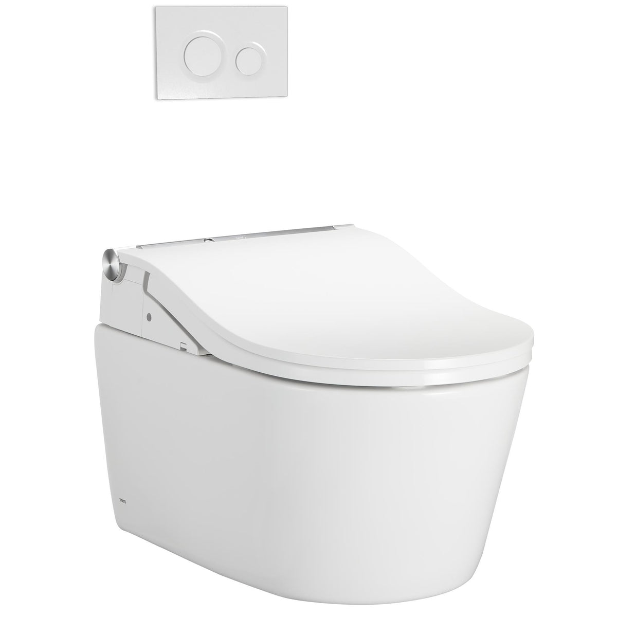 Toto® CWT4474547CMFGA#MS 1-Piece High-Efficiency Dual Flush Toilet With SW4547AT60#01 WASHLET®+ RW Bidet Seat, RP WASHLET®+ RW, D-Shape Bowl, 16-1/8 in H Rim, 1.28/0.9 gpf, Cotton White, Import