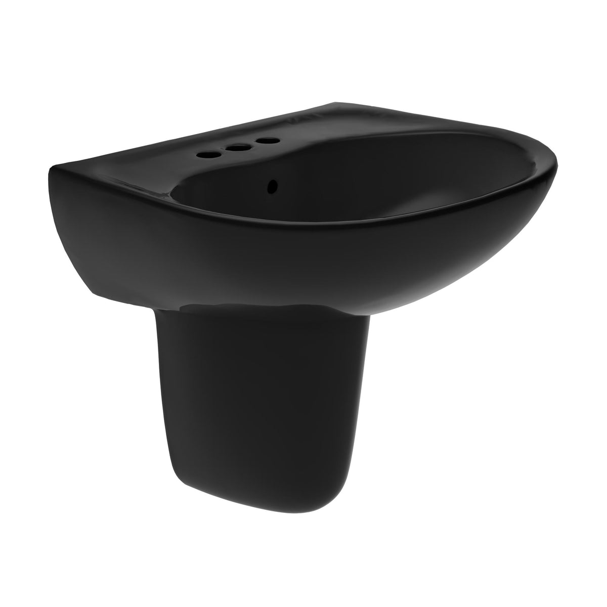 Toto® LHT241.4#51 LHT241.4 Supreme® Elegant Lavatory With Rear Overflow and Shroud, Oval Shape, 4 in Faucet Hole Spacing, 22-7/8 in W x 19-5/8 in D, Wall Mounting, Vitreous China, Ebony, Import