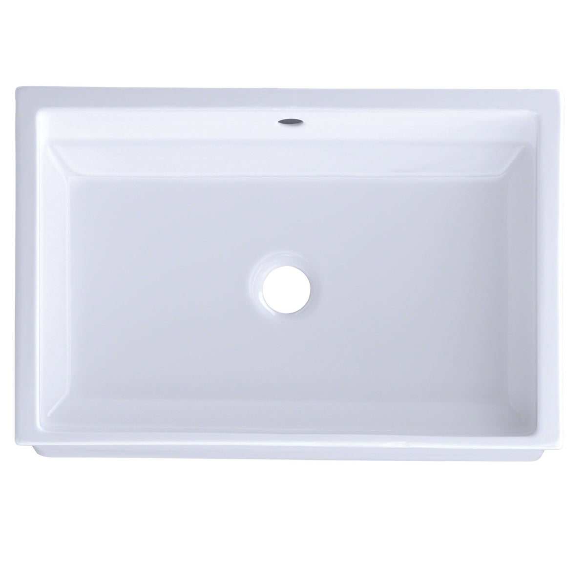 Toto® LT156#01 LT156 Vernica® Design I Elegant Lavatory Sink With Rear Overflow, Rectangle Shape, 21-1/2 in W x 14-1/8 in D, Undermount Mounting, Fireclay, Cotton White