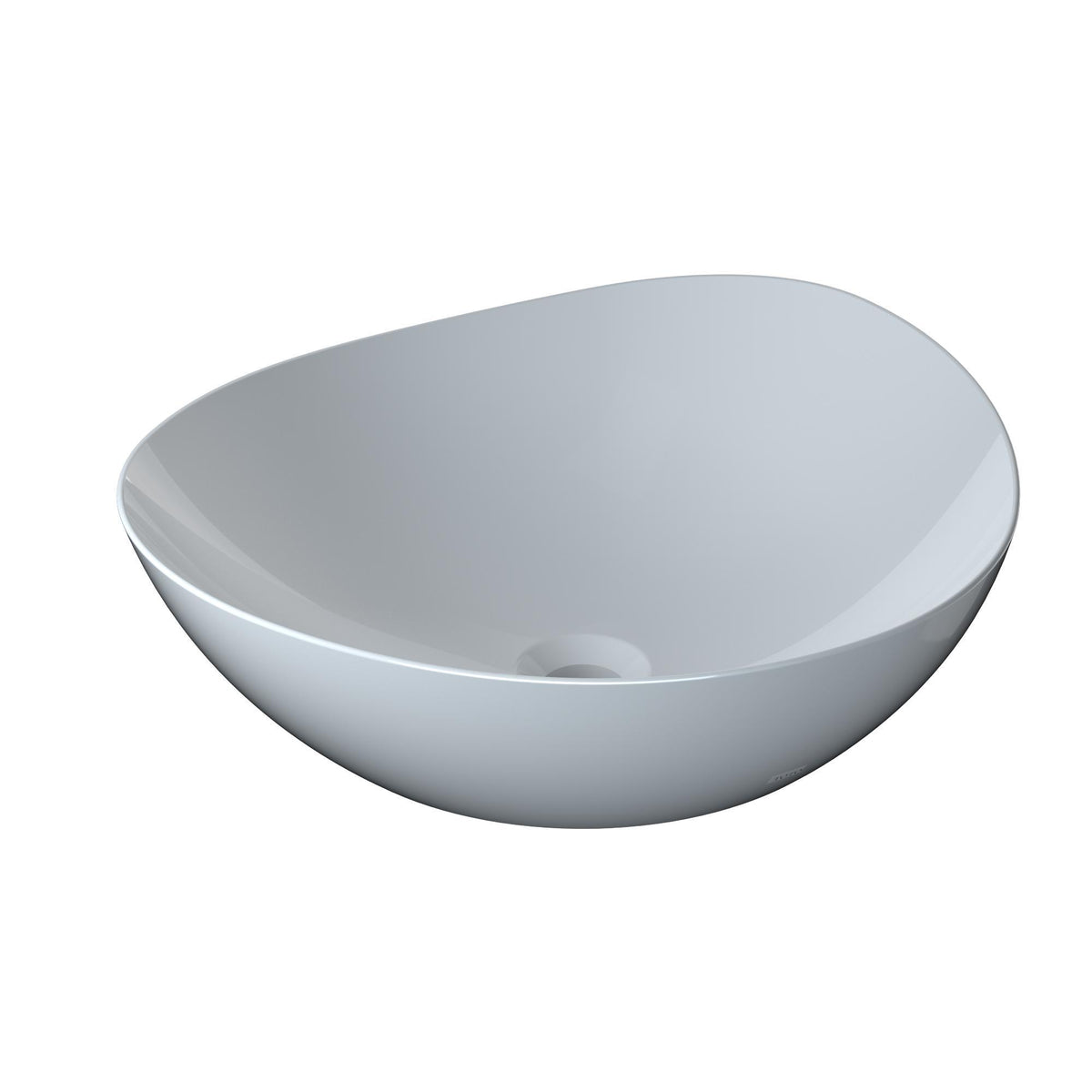 Toto® LT477G#01 Kiwami® Vessel Bathroom Sink With CEFIONTECT® Ceramic Glaze, Asymmetrical Shape, 16-1/2 in L x 5-1/8 in W x 18-1/8 in H, Above-Counter Mount, Ceramic, Cotton White, Import