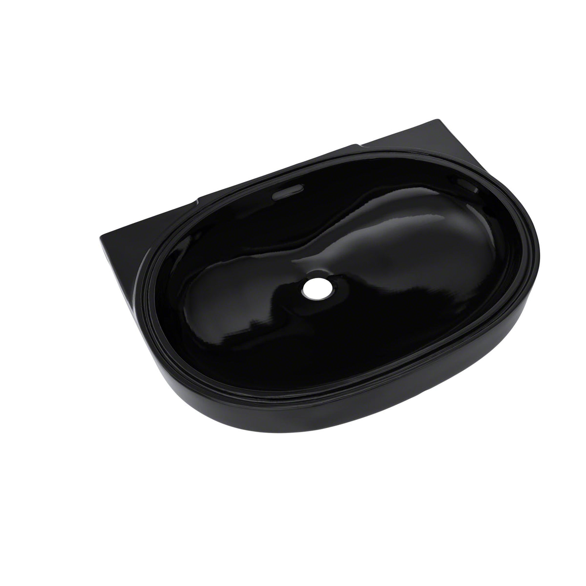 Toto® LT546#51 LT546 Modern Lavatory Sink With Rear Overflow, Oval Shape, 21-5/8 in W x 15-3/4 in D, Undermount Mounting, Vitreous China, Ebony, Import