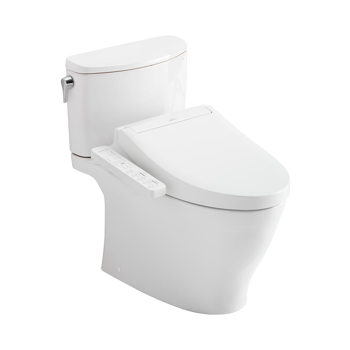 Toto® MW4423074CEFG#01 Left Universal Height 2-Piece Toilet With CEFIONTECT™ Ceramic Glaze, T40 Washlet®+ Nexus®, Elongated Bowl, 16-1/8 in H Rim, 12 in Rough-In, 1.28 gpf, Cotton White, Import