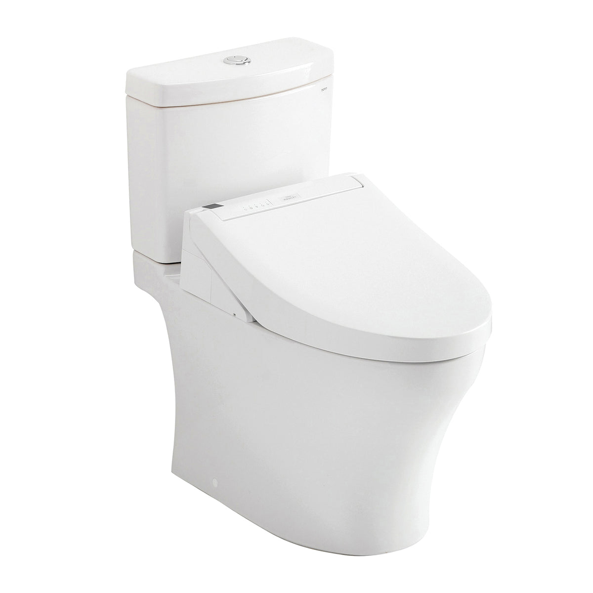 Toto® MW4463084CUMFG#01 Center Universal Height 2-Piece Toilet With CEFIONTECT™ Ceramic Glaze, T40 Washlet®+ Aquia® IV 1G®, Elongated Bowl, 16-1/8 in H Rim, 12 in Rough-In, 0.8/1 gpf, Cotton White, Import
