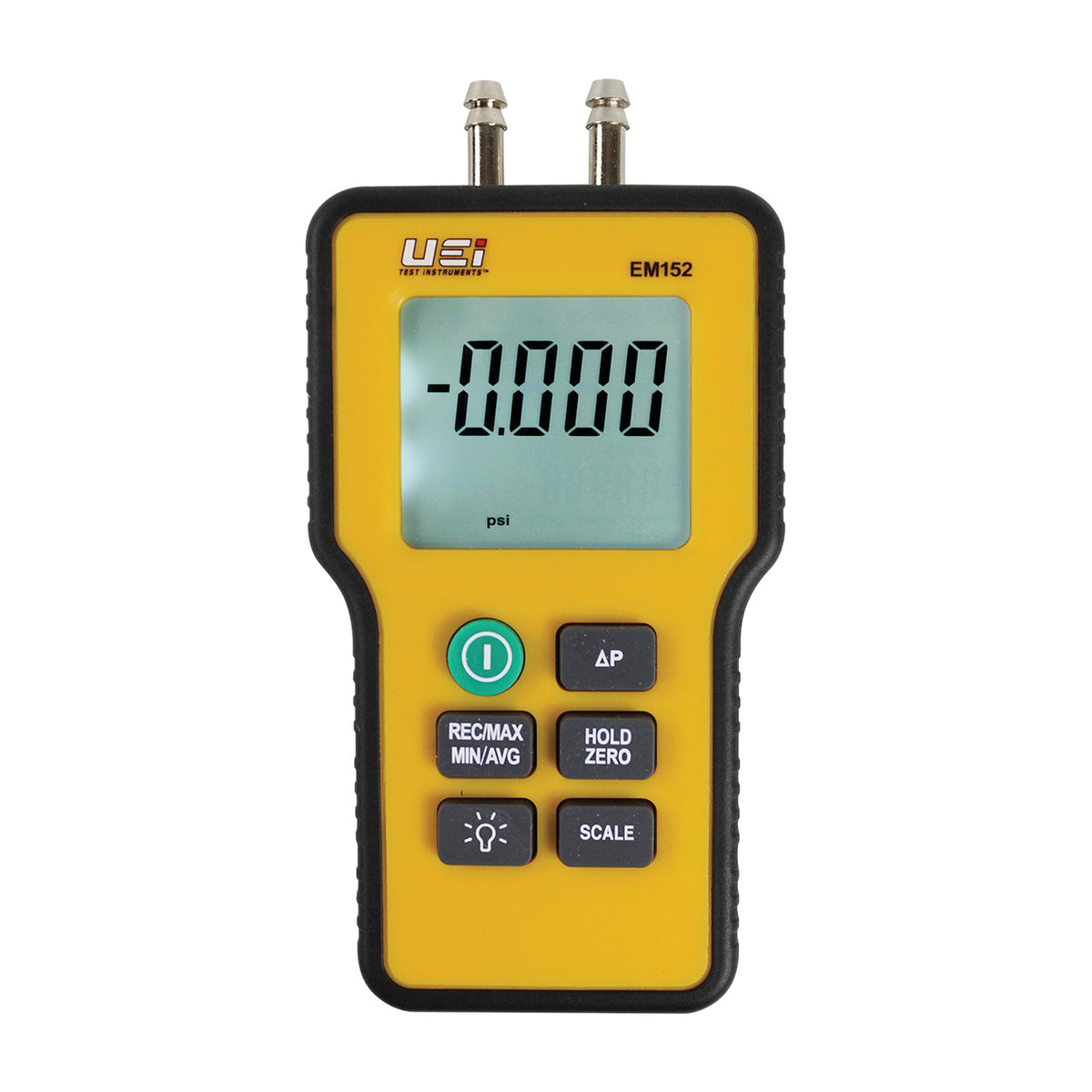 UEi Test Instruments™ EM152 Dual Differential Digital Manometer, +/-2.9 psi, -60 to 60 in H2O, 32 to 104 deg F Working, +/- 0.3% Full Scale
