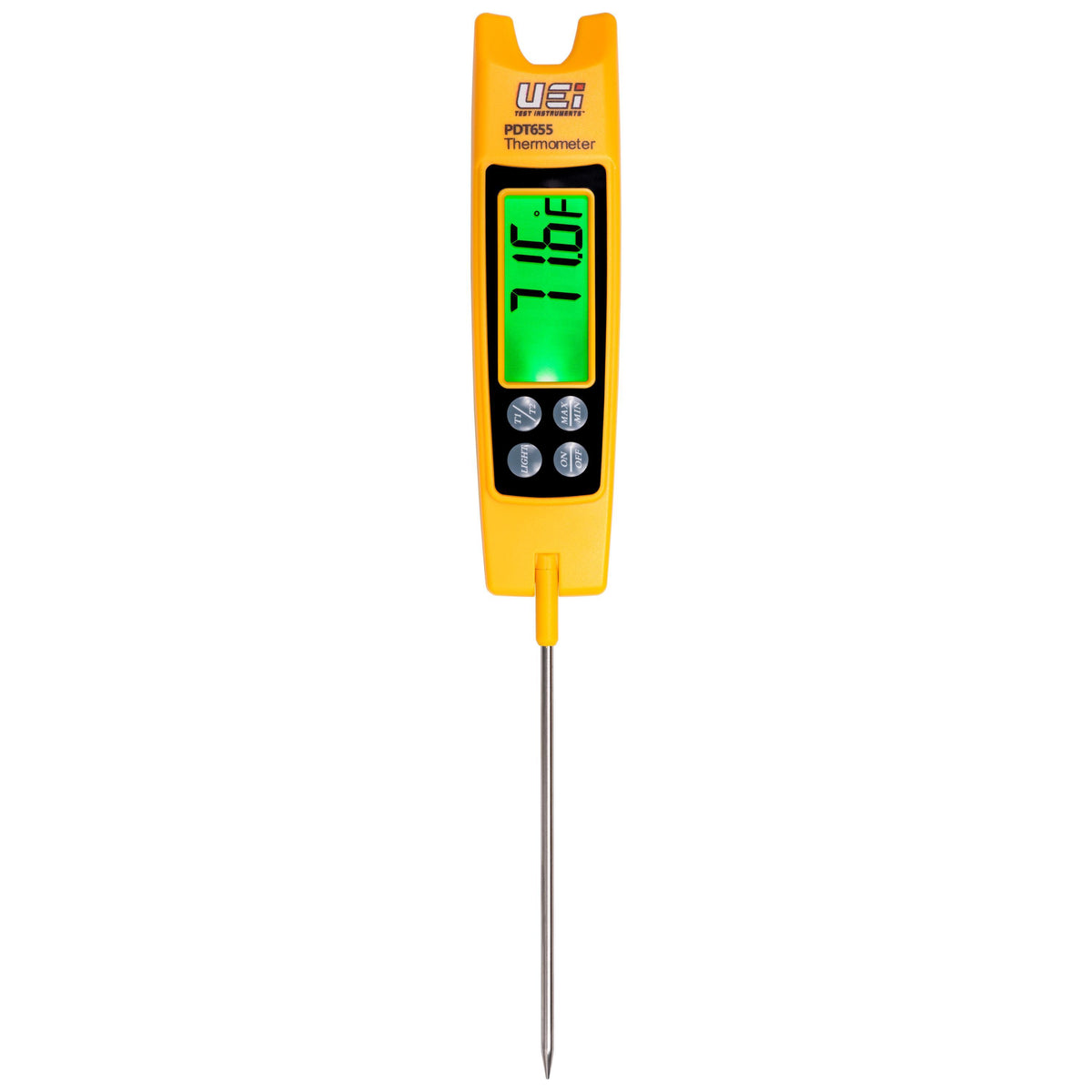 UEi Test Instruments™ PDT655 Differential Folding Digital Pocket Thermometer With Large Easy to Read Display, -58 to 572 deg F/-50 to 300 deg C, +/-1.8 deg F/+/-1 deg C Accuracy, Backlit Display, CR2032 Battery