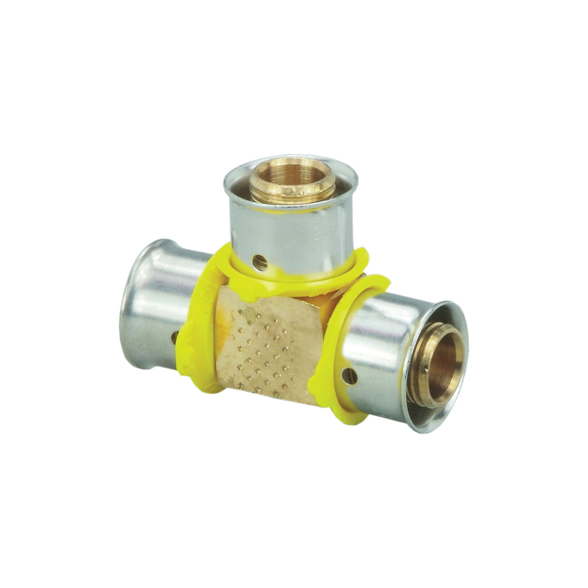 Viega 94092 Model 2818ZL Tee, 2 x 1-1/2 x 1-1/4 in Nominal, PEX Press End Style, Bronze, Import