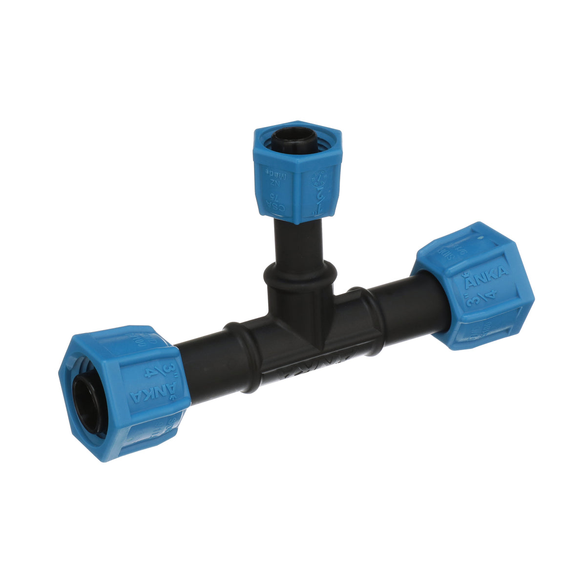 WATTS® ANKA® 88005267 A Series Reducing Tee, 3/4 x 3/4 x 1/2 in Nominal, Barb End Style, Fiberglass Reinforced Nylon, Import