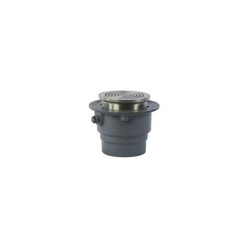 WATTS® CO-204-R Floor Cleanout With Round Top, 4 in Cleanout, 4-3/4 in Outlet, 5-1/8 in Cover, Cast Iron, Import