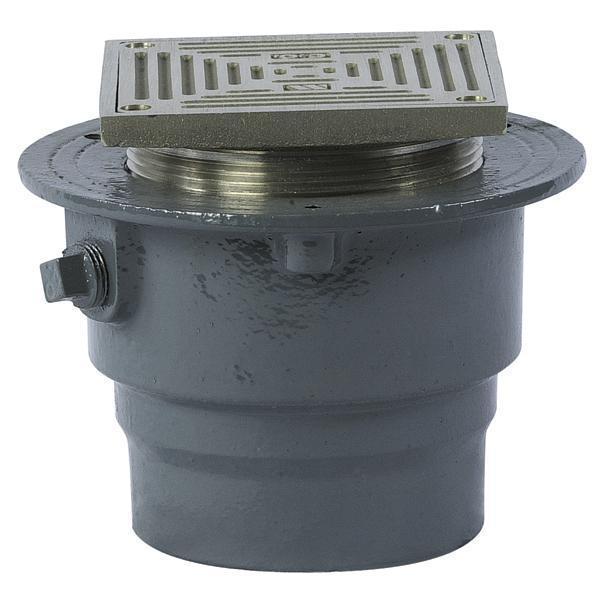WATTS® CO-203-S Adjustable Floor Cleanout, 3 in Cleanout, 4-1/2 in Outlet, 2000 to 4999 lb Load, Cast Iron, Import